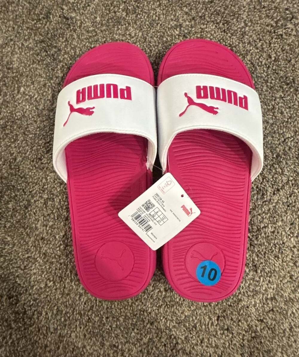 Puma Cool Cat 2.0 Size 10 Knockout Pink White Slide Sandals
